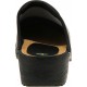 Comfort Clogs PU+Wood Soles Leather Black
