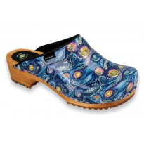 VAN GOGH Patent Leather Wooden Clogs