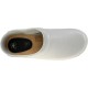 Comfort Closed Back Clogs PU+Wood Soles Leather White