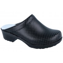 Comfort Flex-AIR Clogs PU soles Leather Black