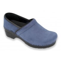 SoftClogs PU Soles Closed Back Oiled Leather Navy